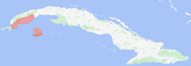 Range map of Anolis bremeri